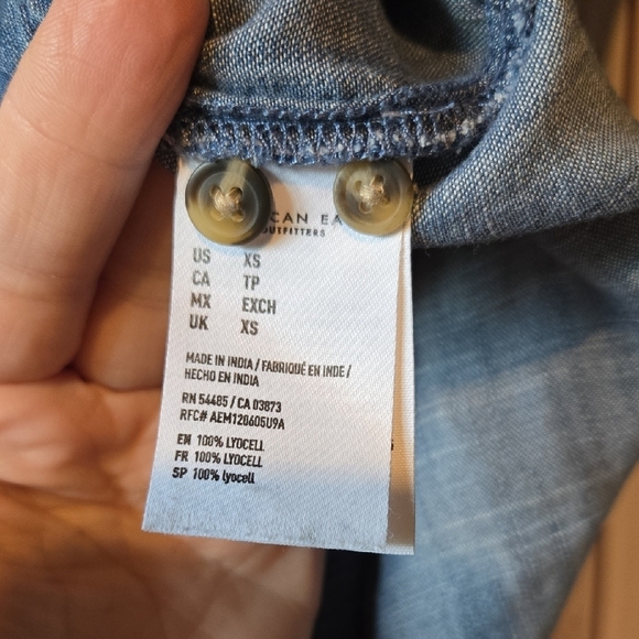 American Eagle Outfitters Blue Denim Shirt Dress Size XS - Picture 5 of 7